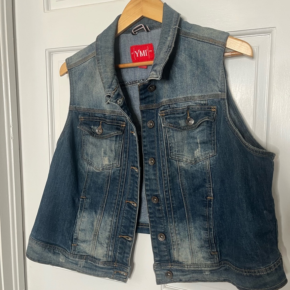 Jean jacket vest - size 3X - Picture 2 of 4